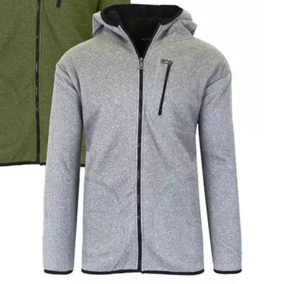 NWT Blu Rock Men's Hooded Sherpa Zipper TECH Jacket  Zipper FITS MED-Large - Picture 1 of 12